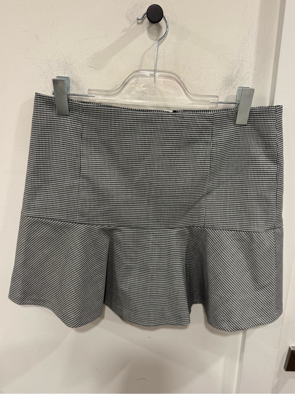 Theory Black & White Mini Skirt with Flounce Hem